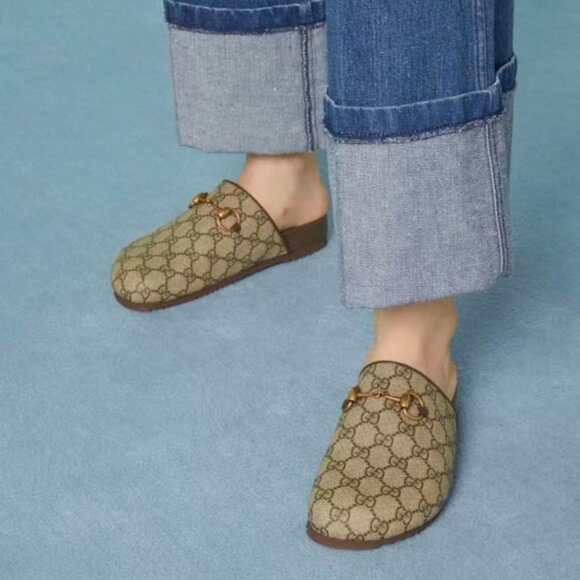 New Gucci GG Supreme Horsebit Mules - Size 38 - Picture 4 of 7